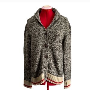 Cozy Gray Cabin Button-Up Women's Sweater